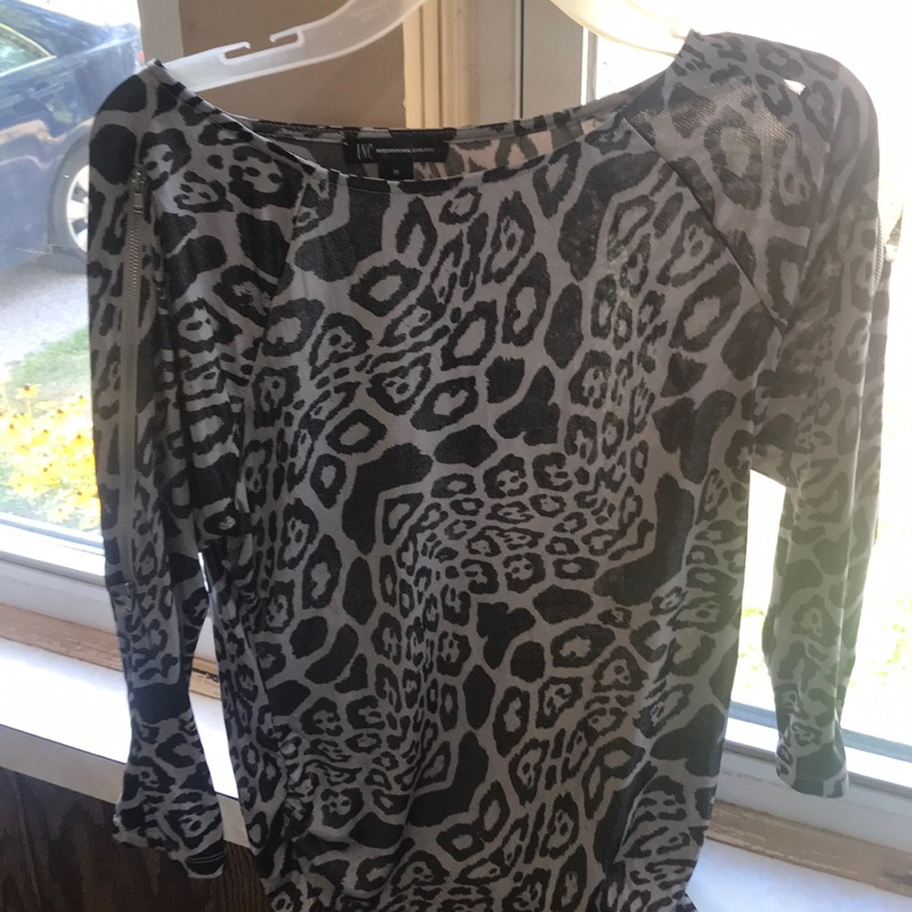 INC Top with zippers on both shoulders. Size M